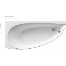Асимметричная акриловая ванна Avocado 160 x 75 L Ravak CQ01000000